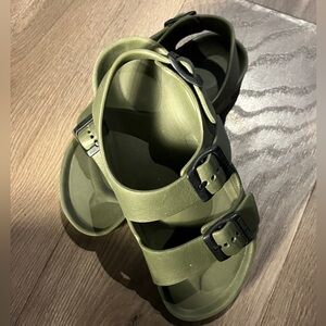 Birkenstock kids sandals size 4 to 4.5. Olive green beach cottage core durable